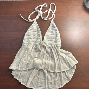 Garage White Halter Top